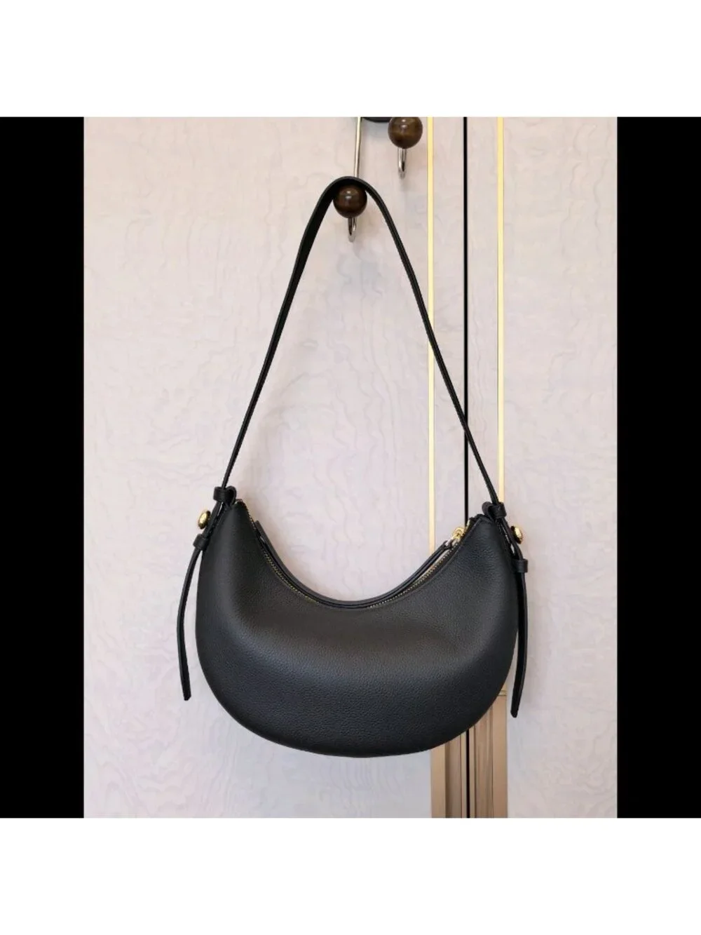Tory Burch Romy Half Moon Shoulder Bag Black OS